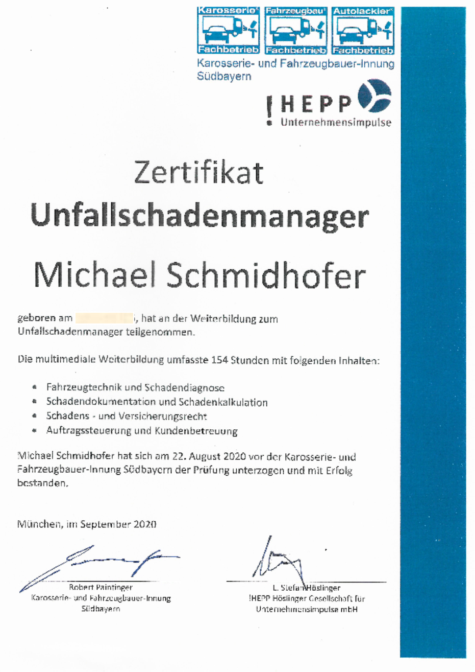 Michael Zertifikat